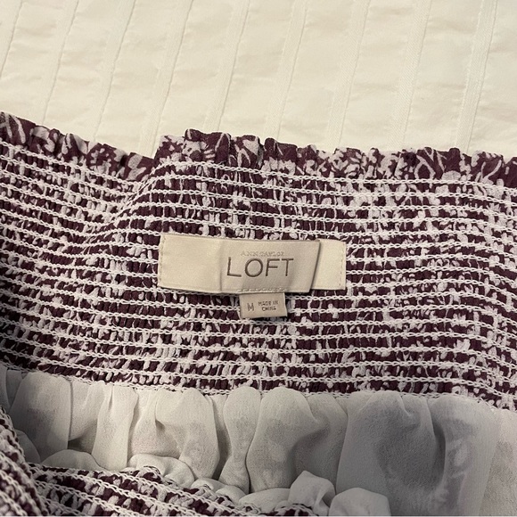 Loft off-shoulder short sleeve shirt M Medium - Picture 2 of 2